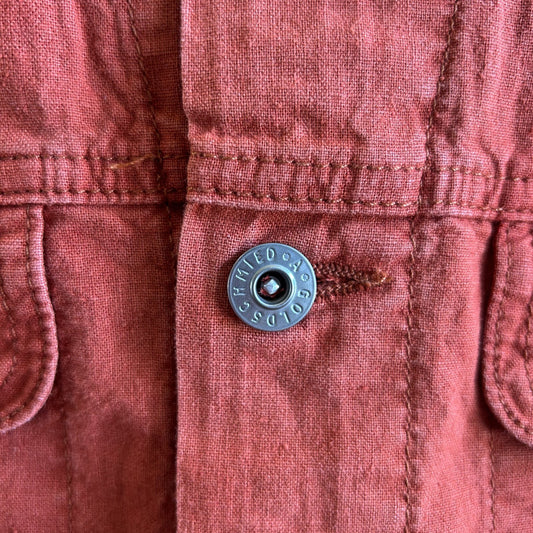 M - AG Adriano Goldschmied $215 Rust Red Linen Oversized Jacket NEW 0721DK
