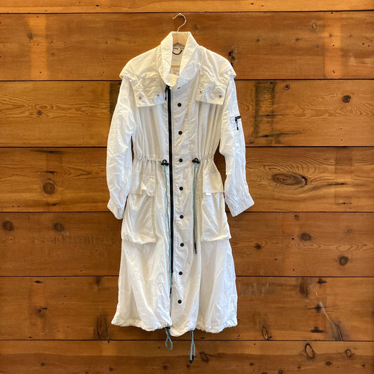 S - FP Movement Free People White Aurora Maxi Windbreaker Parka Jacket 0607IL