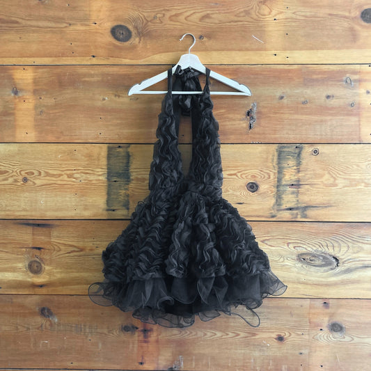 4 - Ow Collection $350 Black Halter Rosie Mini Length Dress NEW 0610MM