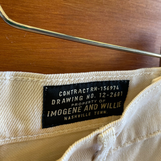 26 - Imogene + Willie Natural Selvage Liza Cotton Hemp Blend Pants 0908CG