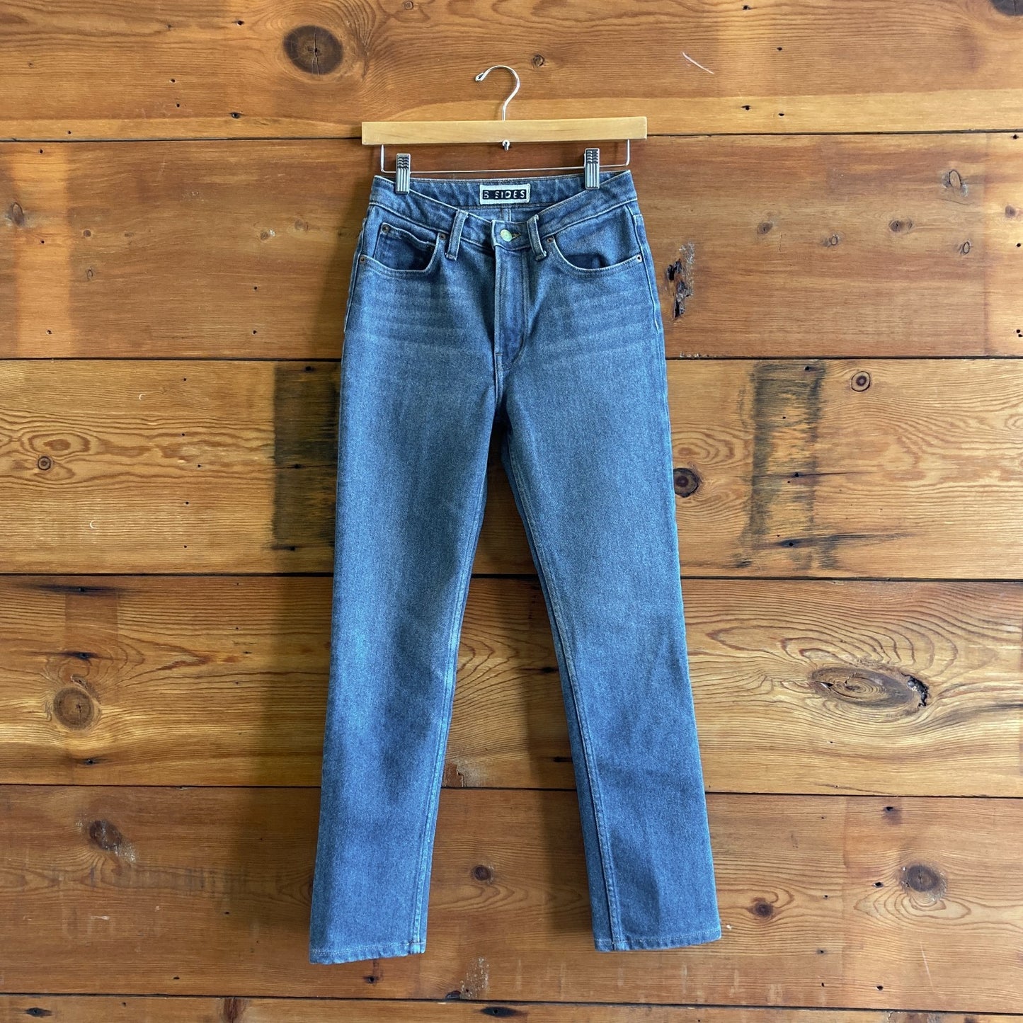 26 - B Sides Medium Wash High Rise Slim Leg Denim Womens Jeans 0617RF