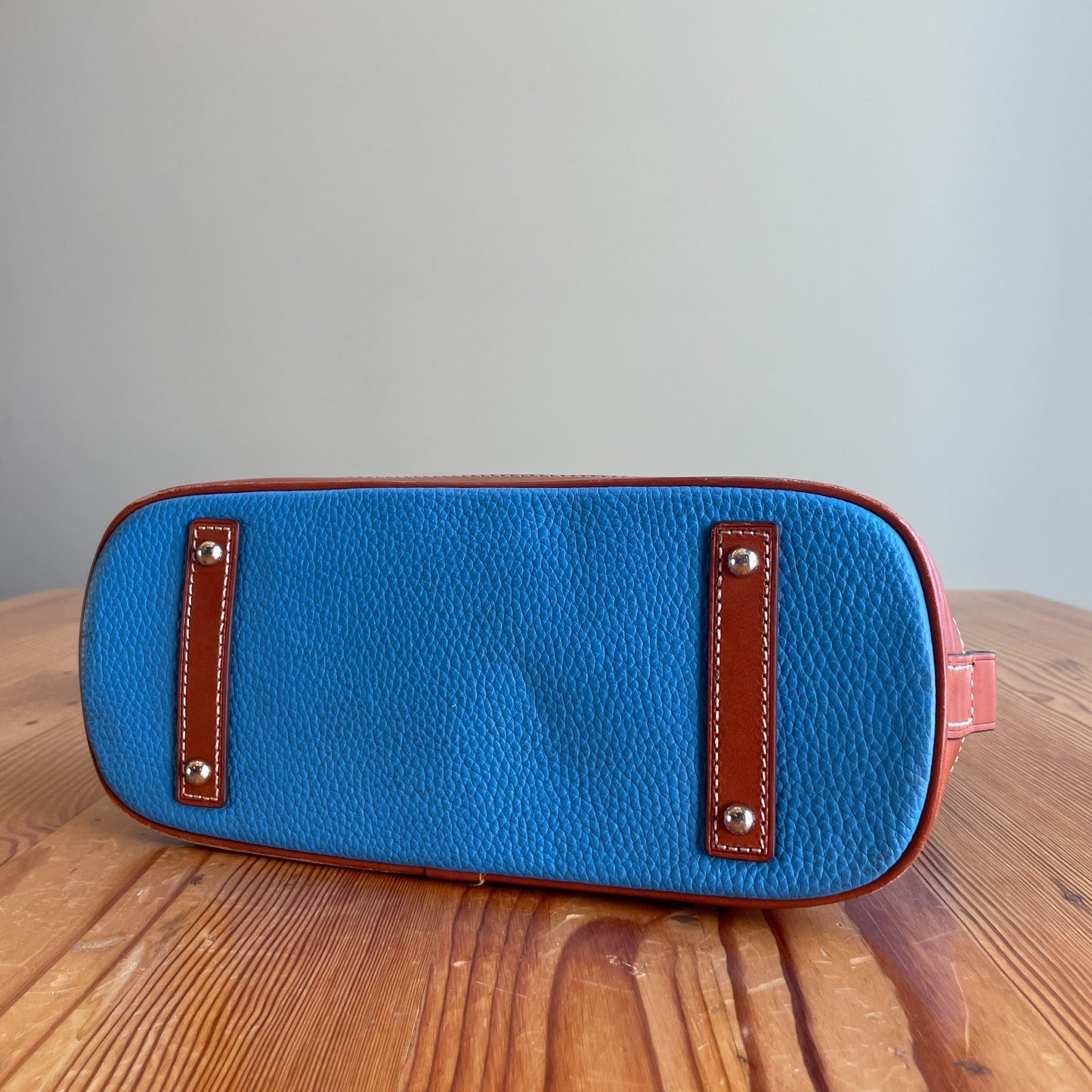 Dooney & Bourke Vibrant Blue Pebble Grain Zip Zip Satchel Top Handle Bag 0618DT