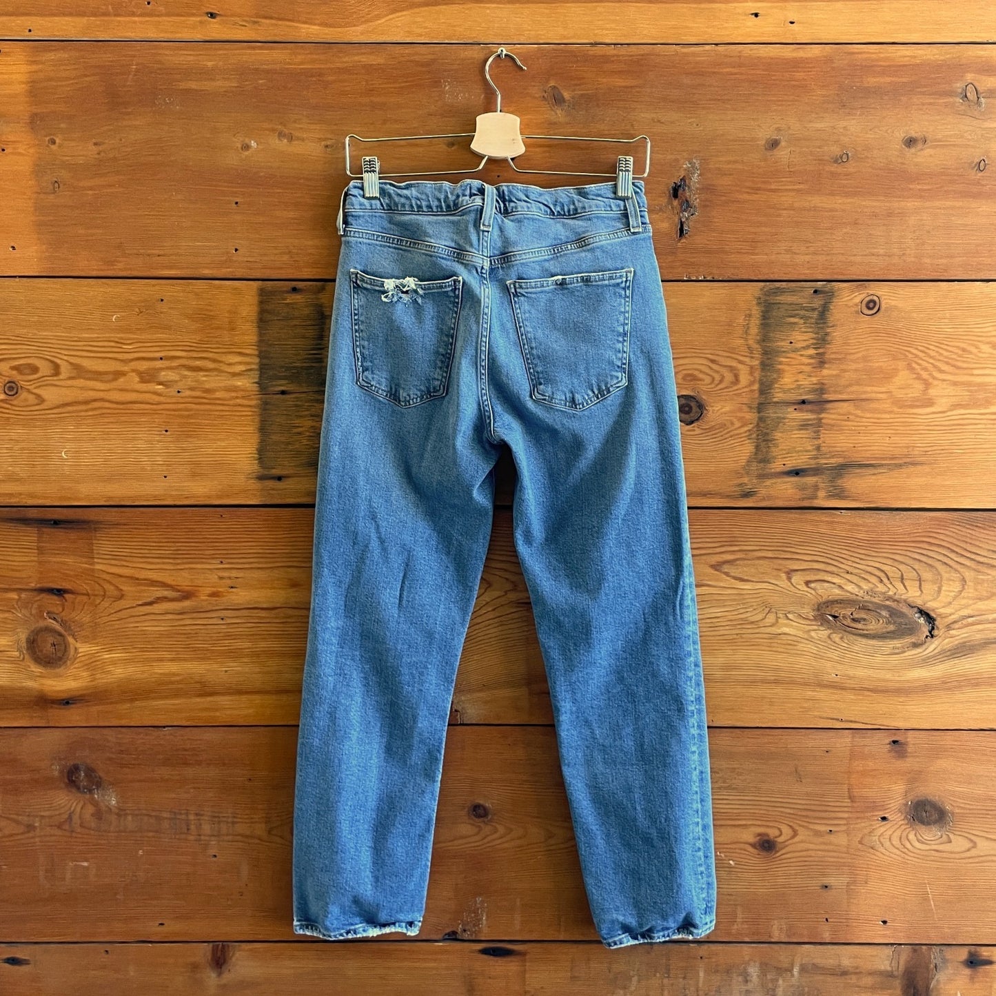 27 - AGoldE Kye Mid Rise Straight Slouchy Crop Organic Stretch Jeans 0507KL