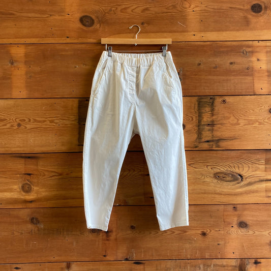 S - Nili Lotan $395 Ivory Stretch Waist Walker Relaxed Straight Pants 0316CK