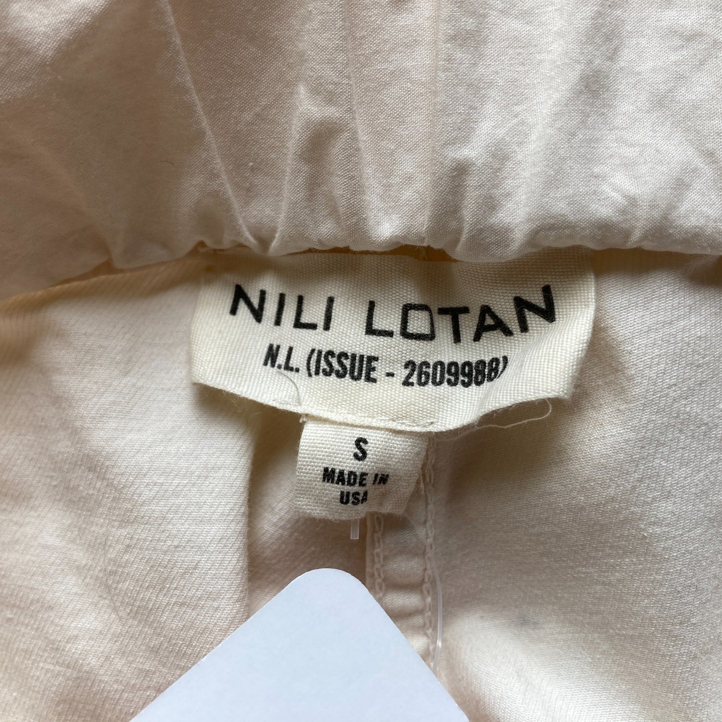 S - Nili Lotan $395 Ivory Stretch Waist Walker Relaxed Straight Pants 0316CK