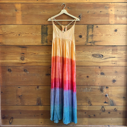 S - Anthropologie x Carla Weeks Rainbow Lightweight Maxi Dress 0416LB