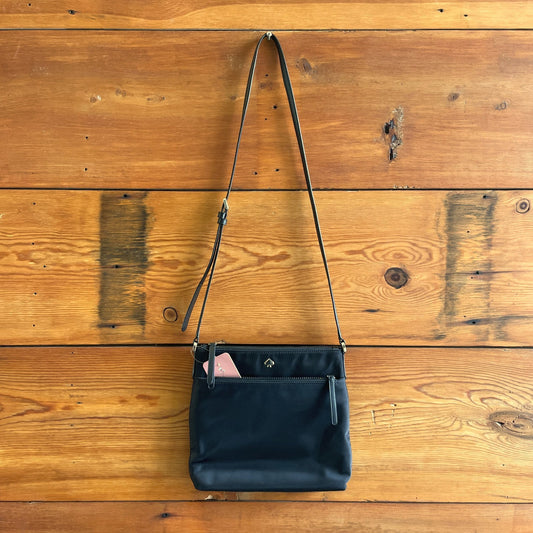 Kate Spade Black Nylon Skinny Strap Jae Shoulder Bag Crossbody Purse 0701JB
