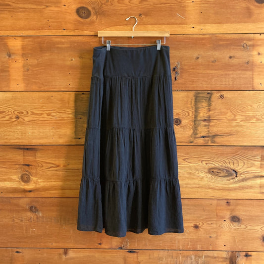 M - XCVI Wearables Black NEW $85 Sirus Tiered Skirt 0607IL
