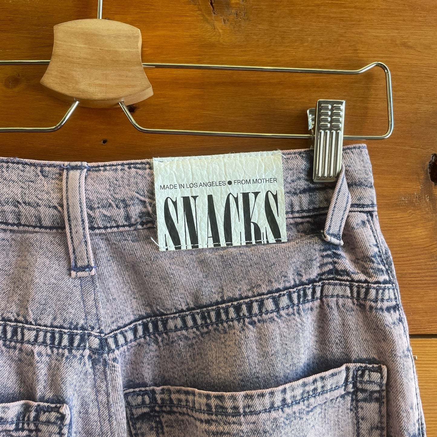 27 - Snacks from Mother Pink Acid Wash High Waisted Twizzy Skimp Jeans 0927LL