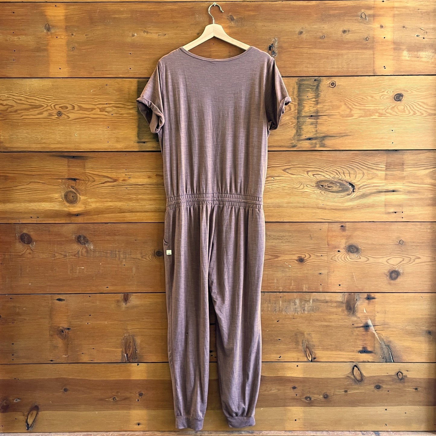 L - Vuori Terracotta Heather All Day DreamKnit Short Sleeve Jumpsuit 0709KP