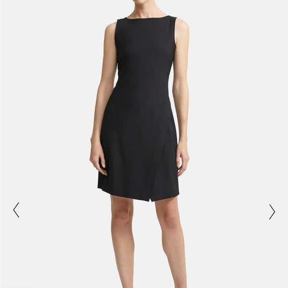 12 - Theory $345 Black Sleeveless Risbana Traceable Wool Dress NEW 0708EK