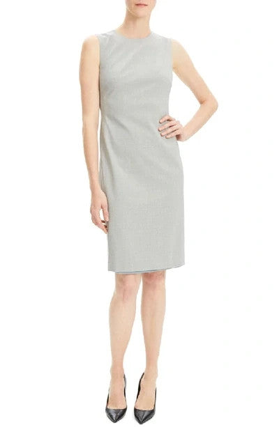 12 - Theory $345 Light Gray Sleeveless Eano W Traceable Wool Dress NEW 0708EK
