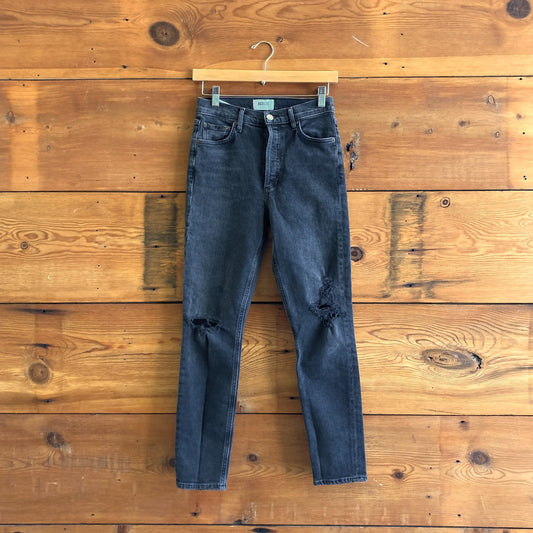 25 - AGoldE Black 90's Pinch Waist High Rise Straight Womens Jeans 0426CR