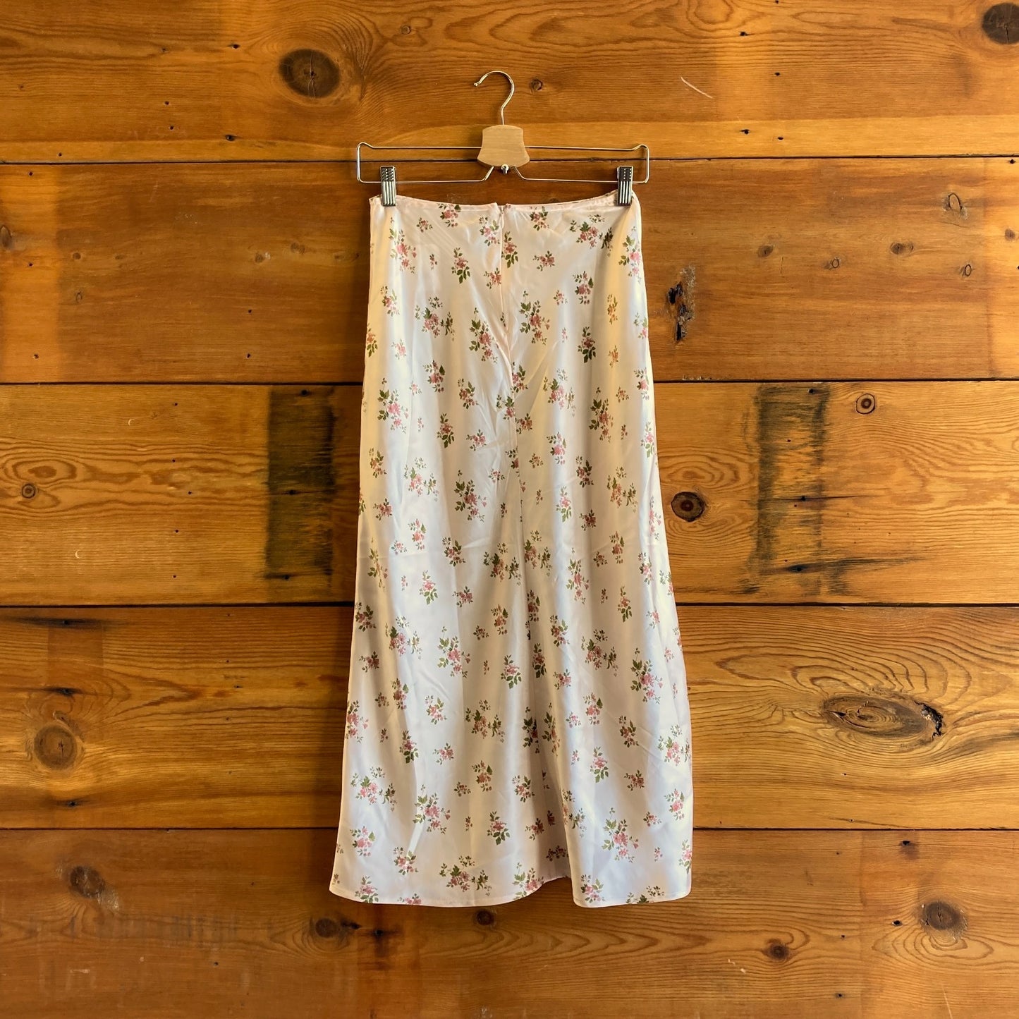 0 / XS - Reformation Pink Floral Print Silk Pratt Midi Skirt 0426CR