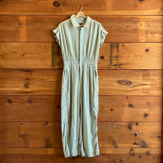 M - Joe's Jeans Pale Green Washed Denim Lexi Jumpsuit 0405CC