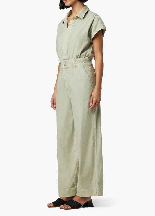 M - Joe's Jeans Pale Green Washed Denim Lexi Jumpsuit 0405CC