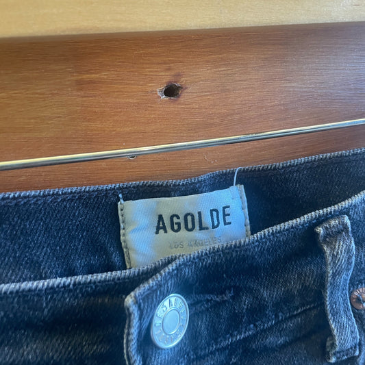 28 - AGoldE Black Harper Mid-Rise Straight Leg High Waist Jeans 0505MP