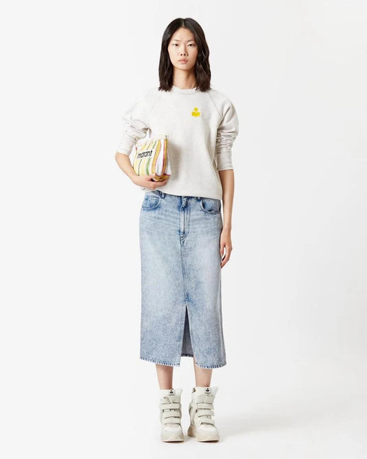 36 / S - Isabel Marant Etoile $360 Denim Tilauria Midi Length Jean Skirt 0927EK