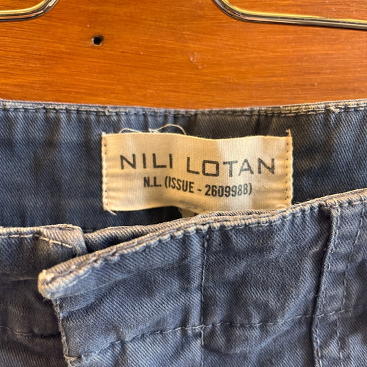 8 - Nili Lotan Navy Blue Cropped Tapered Leg Trouser Pants 0706AV