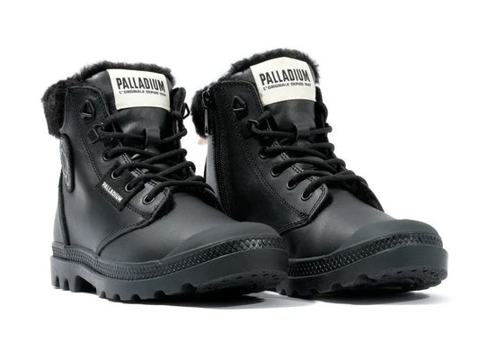 7 - Palladium Black Pampa Hi Snow Warm Leather Lined Boots w/ Box 0817LS