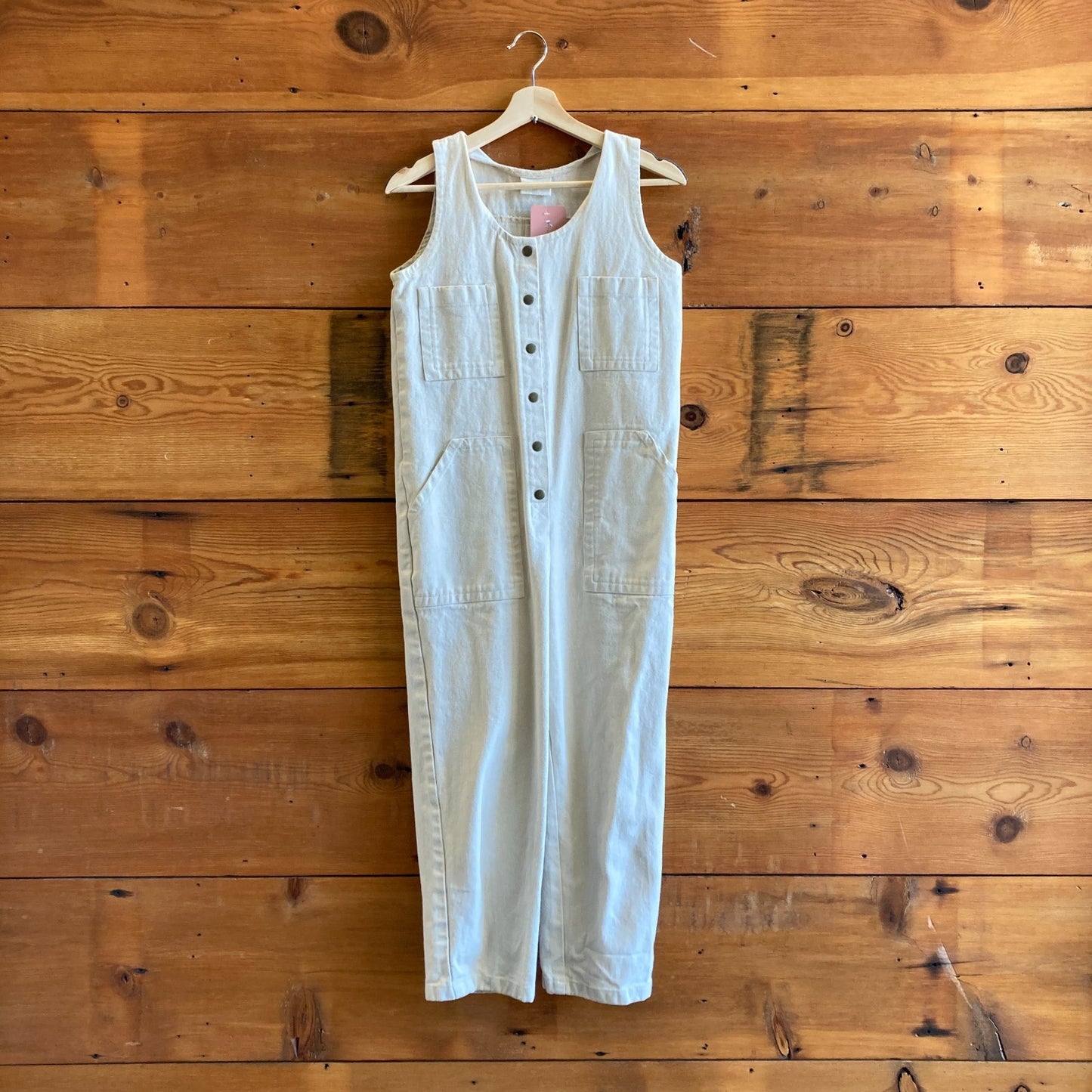 S - Conscious Clothing Ecru Made in Michigan Sleeveless Jumpsuit 0720PC