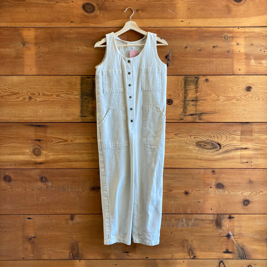 S - Conscious Clothing Ecru Made in Michigan Sleeveless Jumpsuit 0720PC