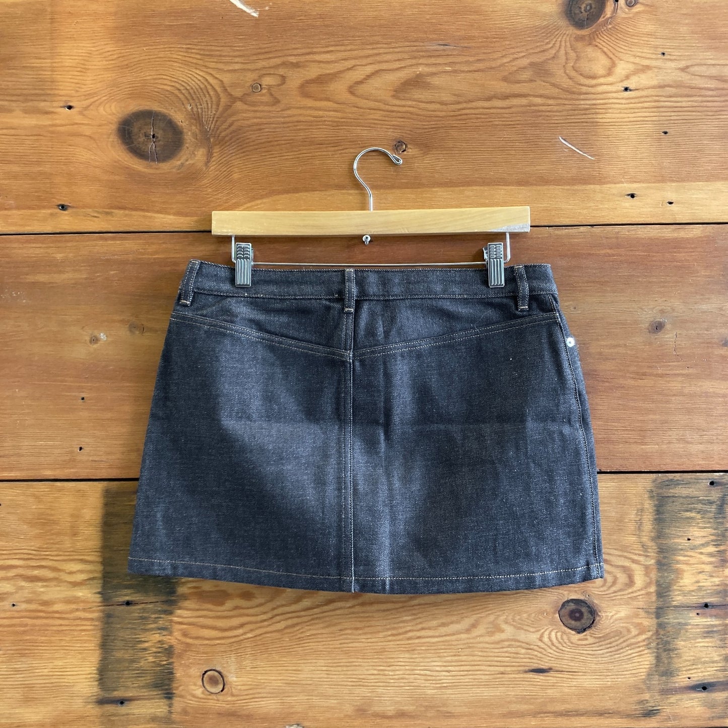 40 / L - A.P.C. Dark Wash Structured Cotton Denim Mini Skirt NEW NWT 1228SP