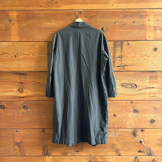 44 / 8 US - Hache Brown Italian Made Cotton Button Front Long Jacket 0721DK