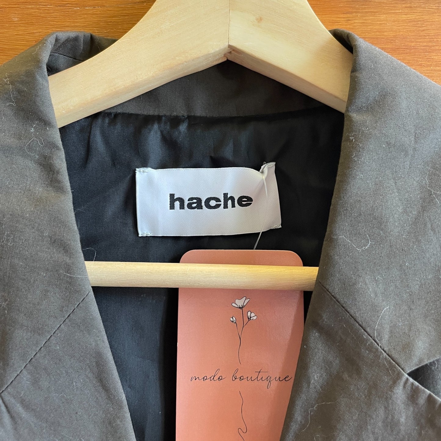 44 / 8 US - Hache Brown Italian Made Cotton Button Front Long Jacket 0721DK
