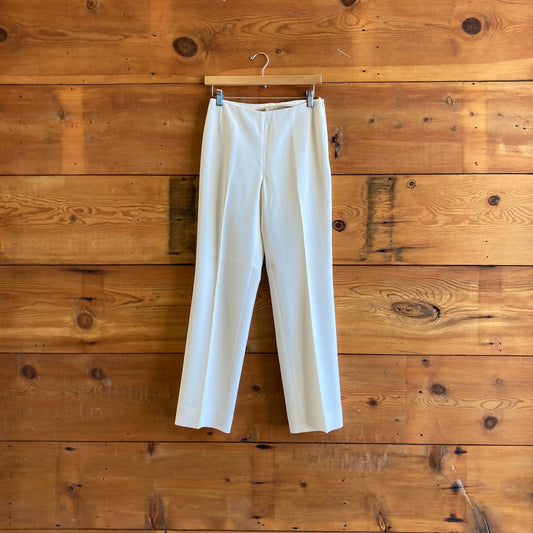 4 - Akris Punto Cream Wool Blend High Waisted Trouser Pants 0726MN