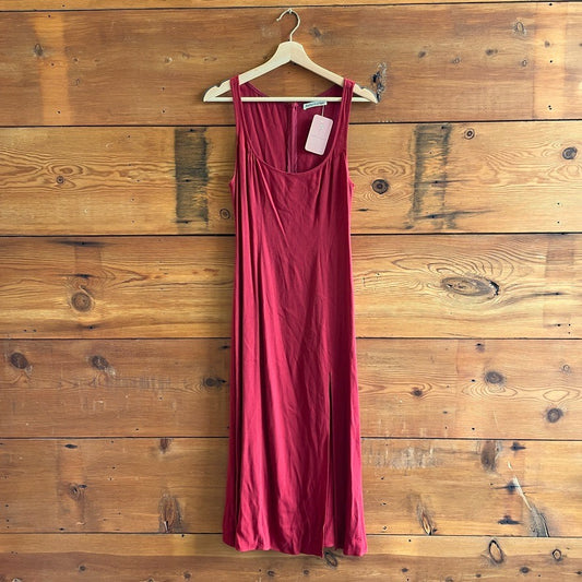 4 - Reformation Deep Red Sleeveless High Slit Maxi Length Dress 0725BV