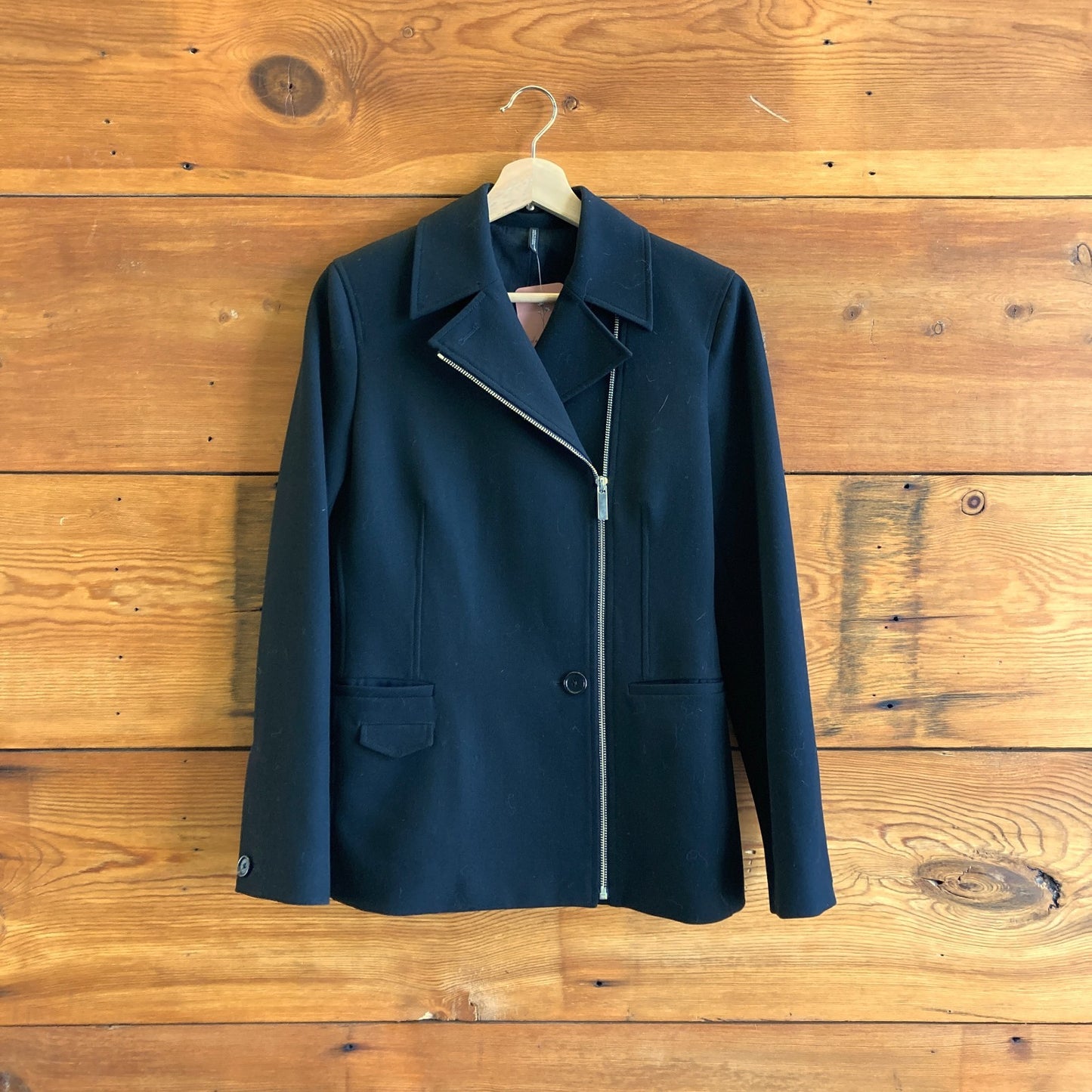 6 - Helmut Lang Black Zip Front Professional Blazer Womens Jacket 0816MS