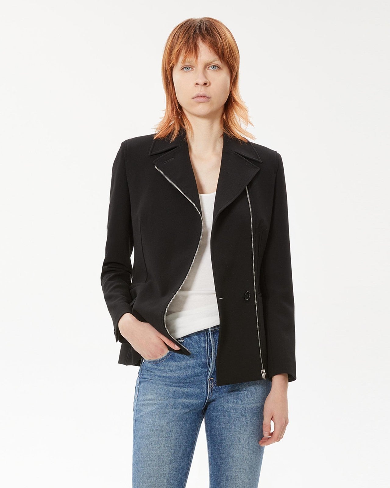 6 - Helmut Lang Black Zip Front Professional Blazer Womens Jacket 0816MS