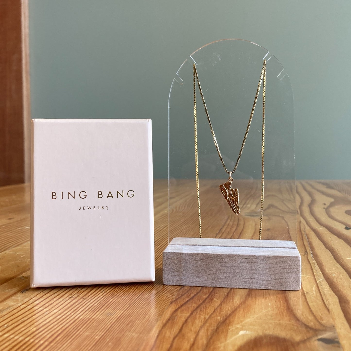 Bing Bang $110 Sterling Silver Gold Plated Air Max Necklace NEW w/ Box 0328MV