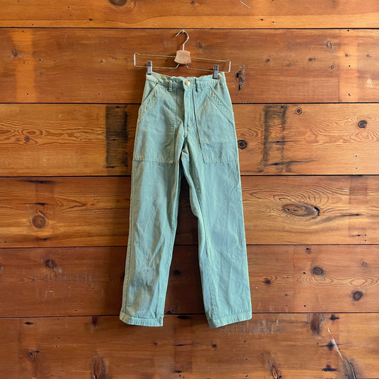 XXS - Big Bud Press $110 Mint Green Patch Pocket Work Pants 0803BH