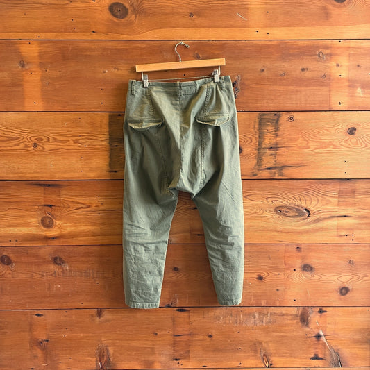 4 - Nili Lotan $345 Olive Green Slouchy Drop Crotch Paris Pants 0804ST