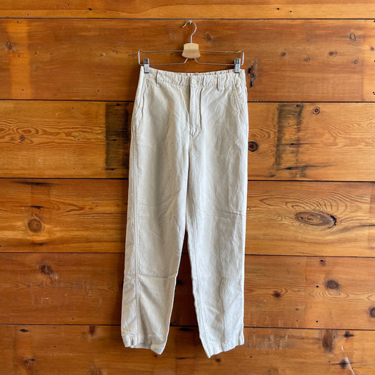 4 - Alex Mill Cream Khaki Straight Leg Womens Cotton Linen Blend Pants 0611AJ