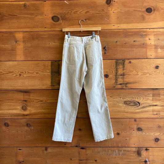2 - LYKKE WULLF Beige Contrast Stitch High Waist Workwear Pants 0312IG