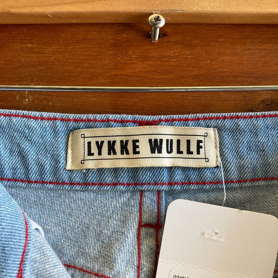 2 - LYKKE WULLF Light Wash Denim Straight Leg High Waist Carpenter Jeans 0312IG
