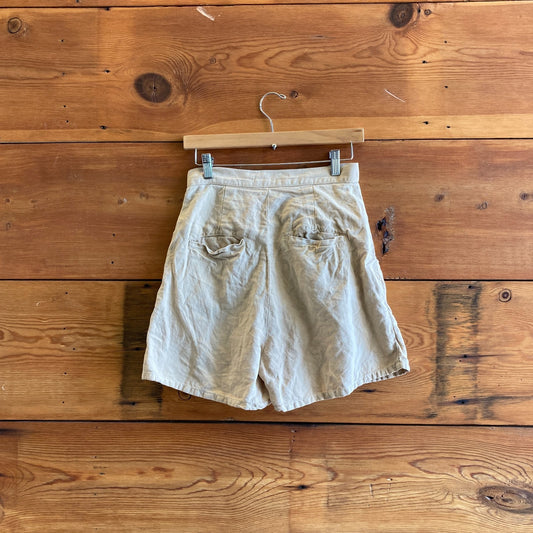 2 - Rudy Jude Tan Organic Cotton High Waisted Trouser Shorts 0312IG