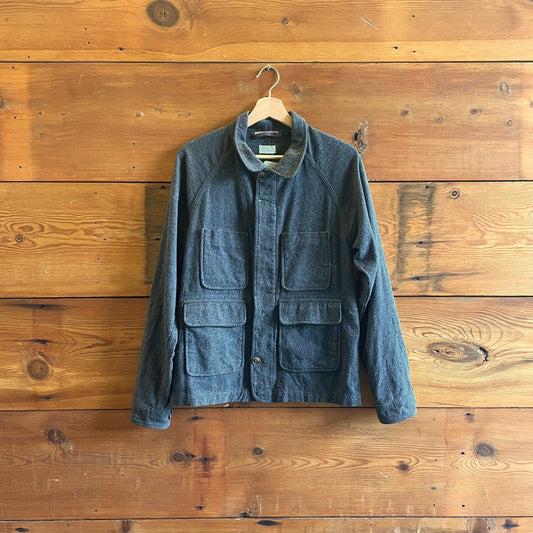 S- Apolis Global Citizen Gray Button Up Patch Pocket Trucker Shirt Jacket 0721DK