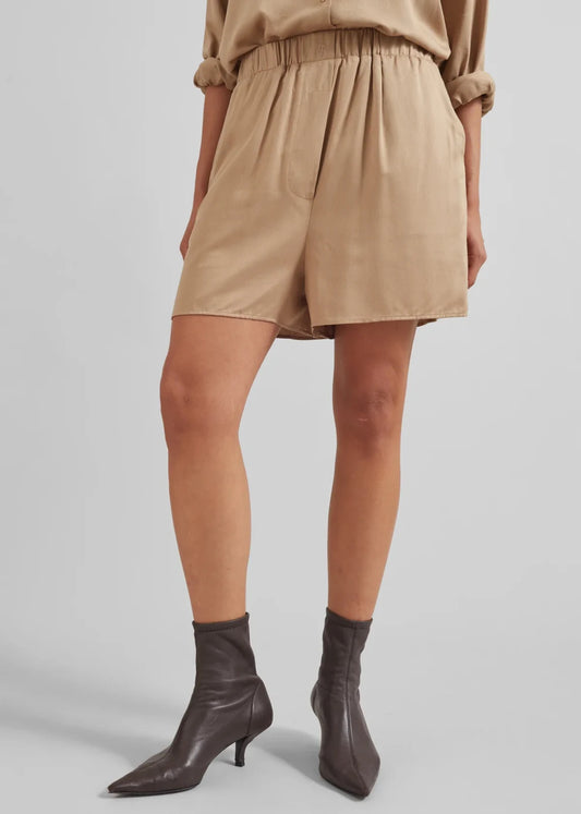 M - The Frankie Shop Beige NEW Women's Pull-On Lui Soft Boxer Shorts 0415AU