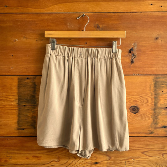M - The Frankie Shop Beige NEW Women's Pull-On Lui Soft Boxer Shorts 0415AU