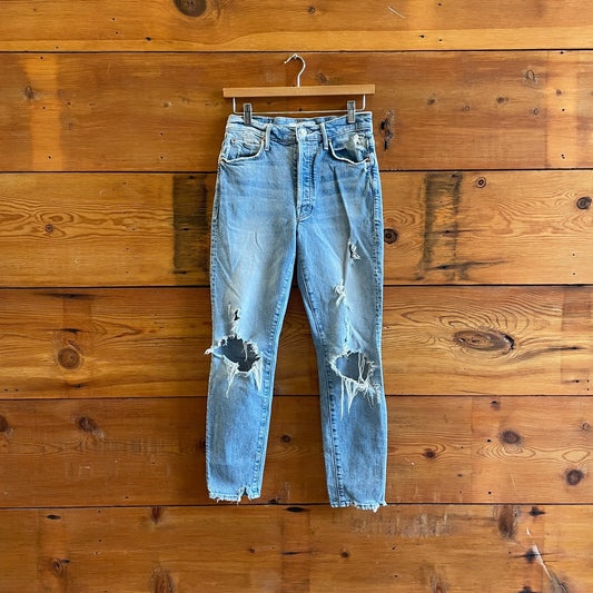 26 - Mother Superior The Super Stunner Ankle Distressed Ripped Jeans 0606RO