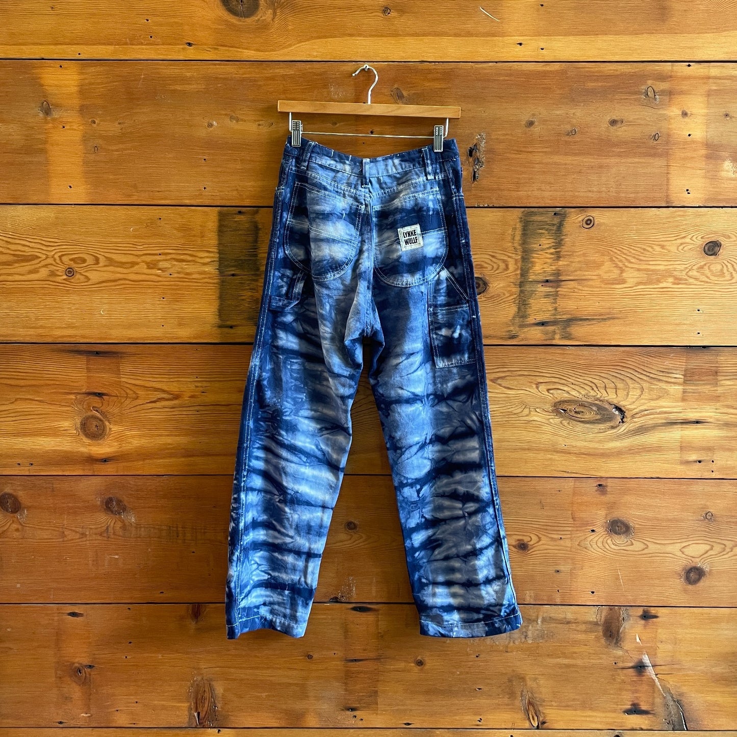 6 - Lykke Wullf Indigo Blue Tie Dye Workwear Carpenter Straight Leg Pants 0312IG