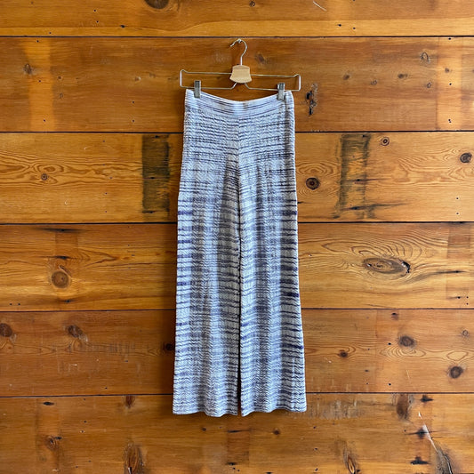 XS - Misha & Puff Purple White Striped Knit Wide Leg Pull-On Pants 0312IG