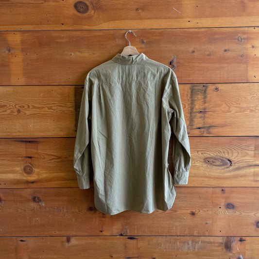 S - Nili Lotan Brown 100% Cotton Classic Button Up Long Sleeve Shirt 1205DA