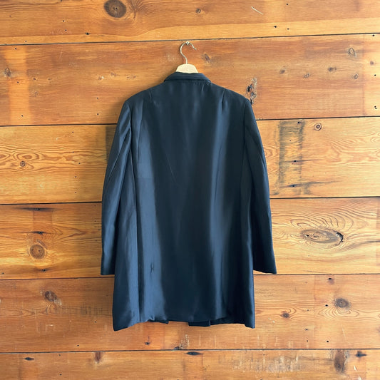 34 / S - Jil Sander Black 100% Silk Button Front Semi-Sheer Jacket 1205DA