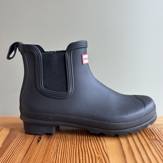 8 - Hunter $155 Black Rubber Original Chelsea Ankle Waterproof Boots EUC 1112CG