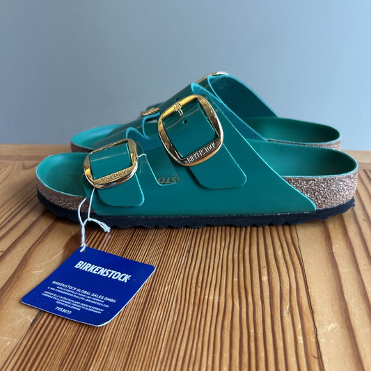 40 / 9-9.5 - Birkenstock Digital Green Big Buckle Arizona Sandals NEW 0817JE